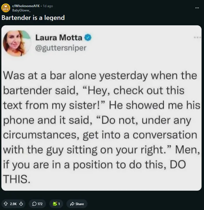 Bartender Is A "Legend"