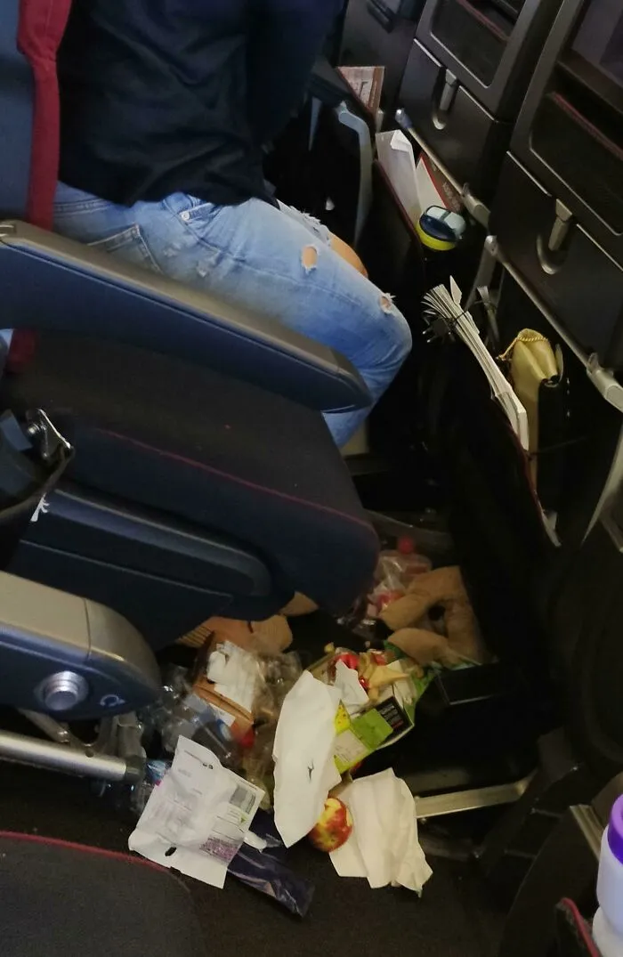 Apparently The Plane Turned Into A Garbage Dump Mid-Flight