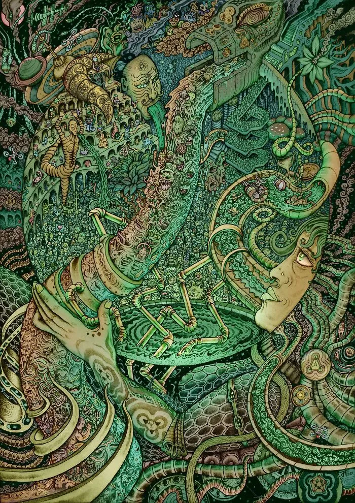 One Of My Psychedelic Illustrations Called 'Dreampark'. Can You Spot The Badger With The Bucket?