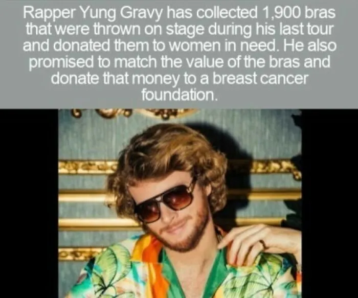 Rapper Yung Gravy looking cool in sunglasses, featured in fun trivia and interesting facts.