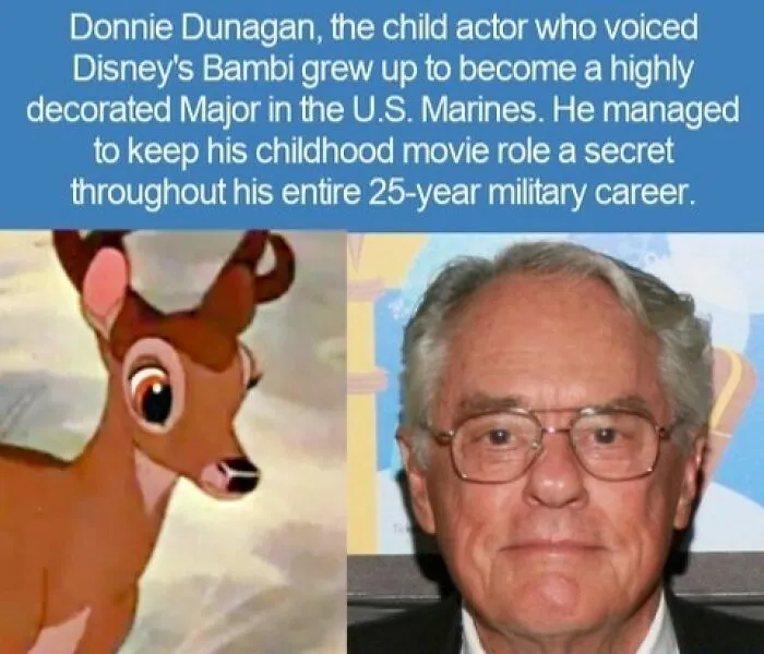 Interesting facts about Donnie Dunagan, the voice of Disney's Bambi who became a Marine