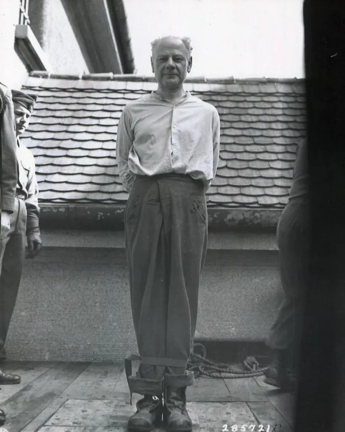Ss Physician Eduard Krebsbach, 52, Looks At A Camera Moments Before His Execution By Hanging. Described As A "Sadist Of The Worst Sort", Krebsbach Had A Leading Role In Several Thousand M****rs, Including Of 900 Prisoners Via Injections Of Gasoline And Phenol (Landsberg Prison, 1947)