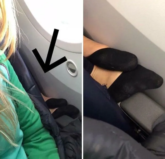 When People Stretch Out On A Plane And Think The Whole Airplane Is Theirs