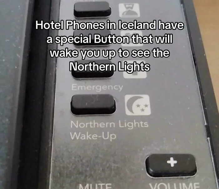 Hotel phone in Iceland has Northern Lights wake-up call button