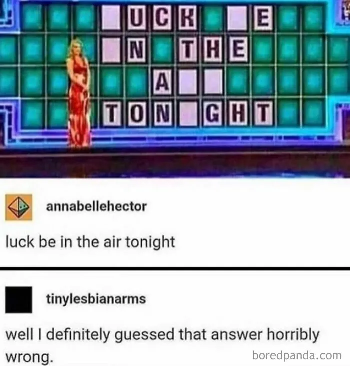 Funny relatable meme with word puzzle and guessed phrase humor