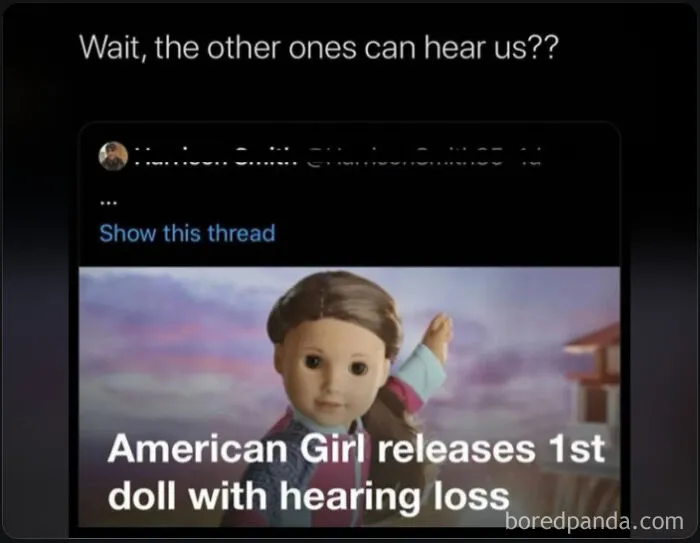 Sarcasm about American Girl releasing first doll with hearing loss