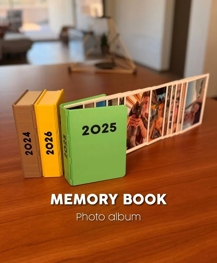 3D printed photo album memory books for 2024, 2025, 2026
