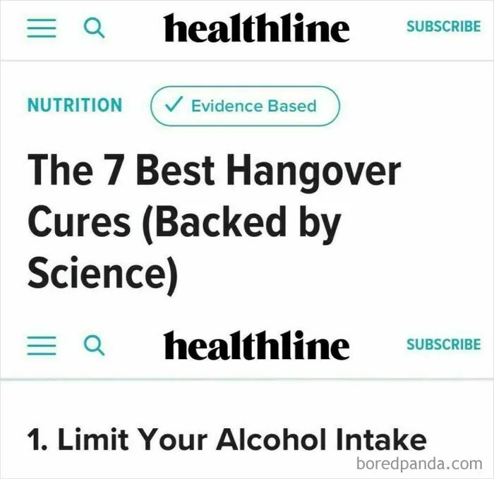 Healthline article excerpt on best hangover cures with science backing