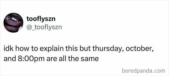 Text meme about Thursday October and 8pm being the same funny meme