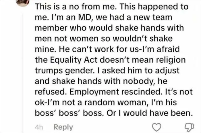 Of Getting Man Fired Because He Won't Touch Your Gender?