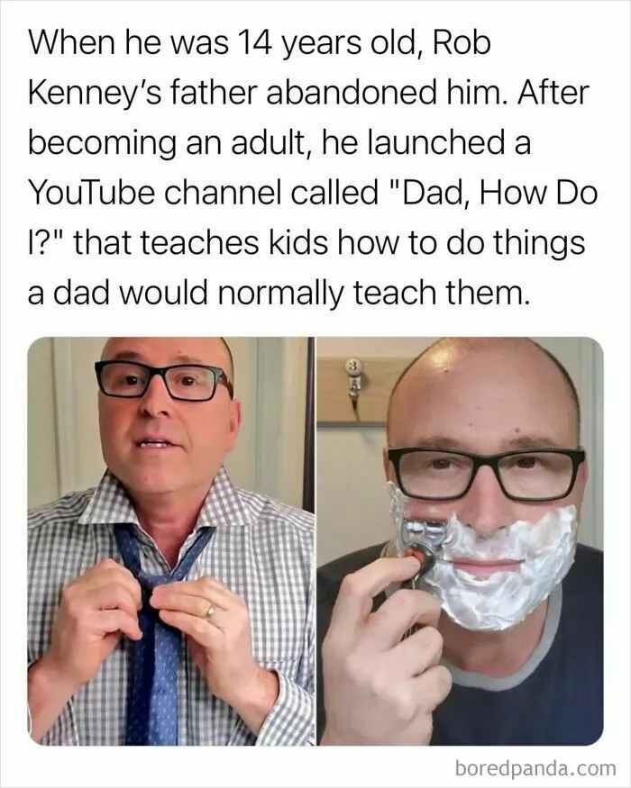 Rob Kenney teaching shaving on his YouTube channel Dad How Do I