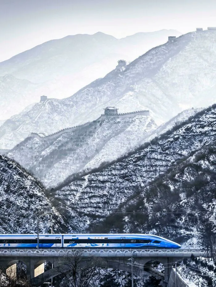 High-Speed Rail And The Great Wall (Beijing 2022 Winter Olympics)