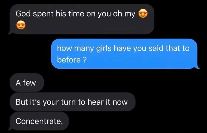 Flirty message exchange about God's time spent on a girl and her skeptical reply