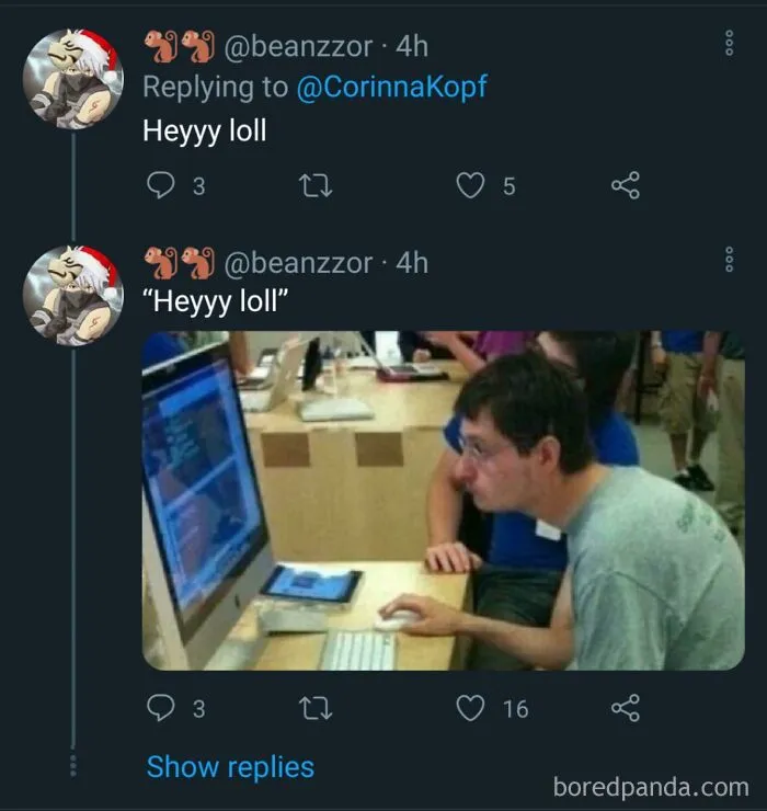 Twitter screenshot of a user who pretended to be someone else to mock their own post.