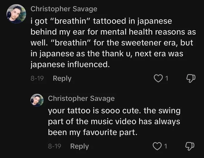 A commenter who pretended to be someone else and embarrassed themselves by complimenting their own tattoo comment
