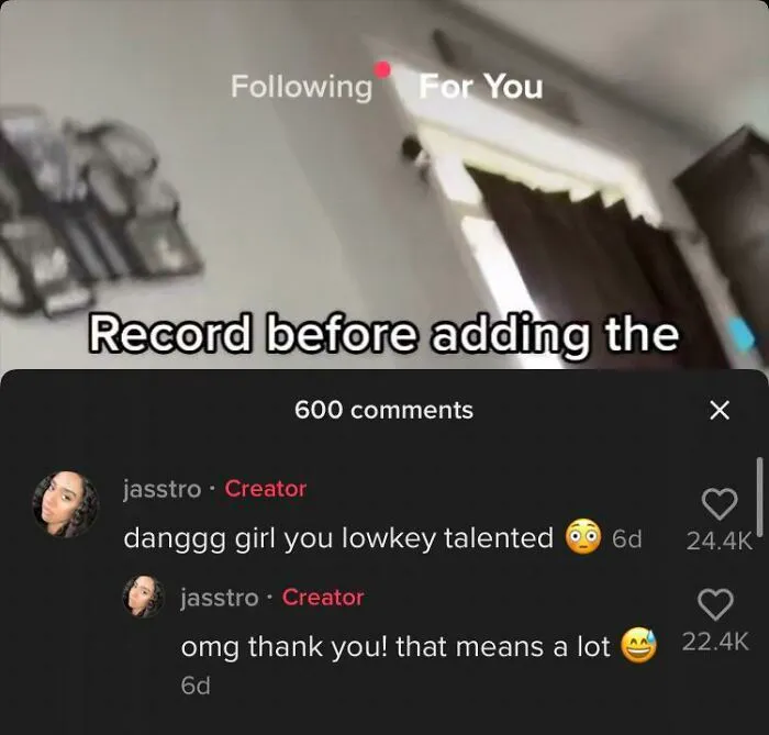 A comment section where a user pretended to be someone else and praised themselves