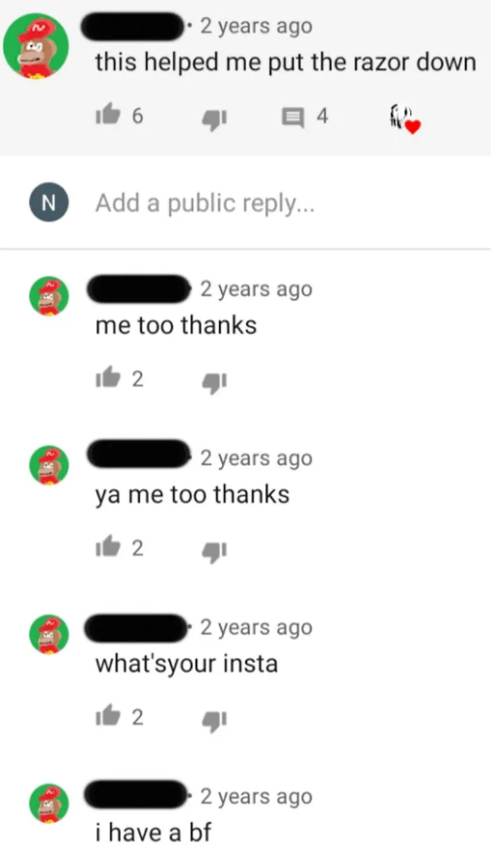 A user pretending to be someone else by replying to their own YouTube comment and getting rejected by themselves.