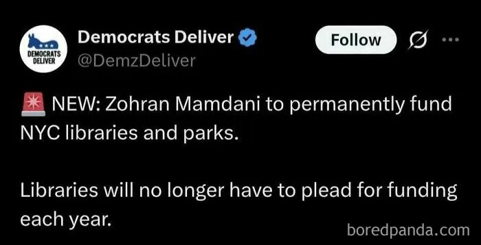 NYC libraries and parks permanent funding by Zohran Mamdani announcement