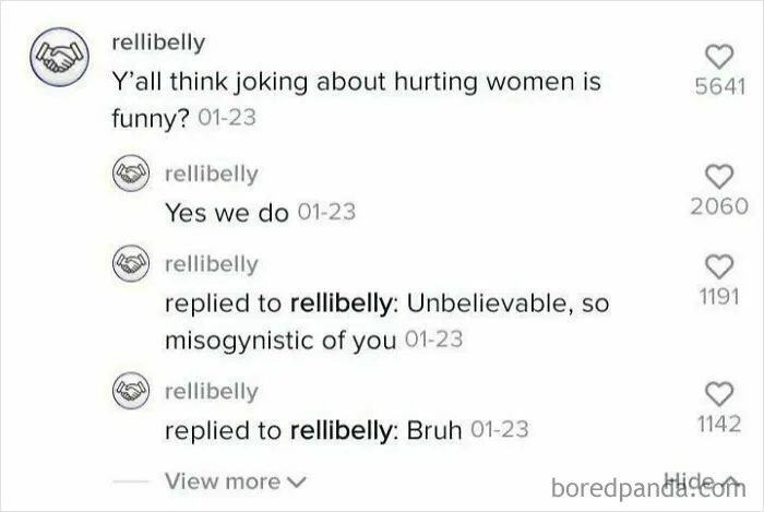 TikTok comment section where the same user pretended to be someone else arguing with themselves.