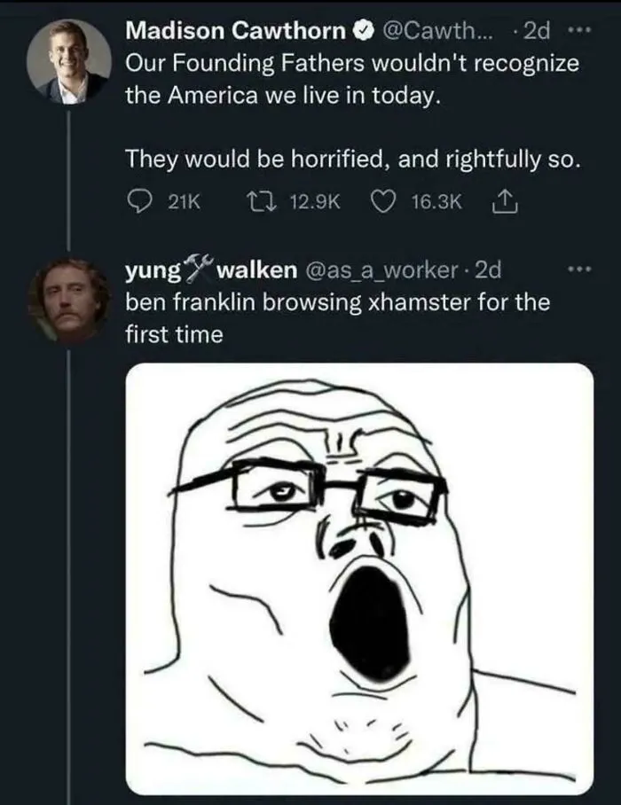Ben Franklin Browsing Xhamster For The First Time