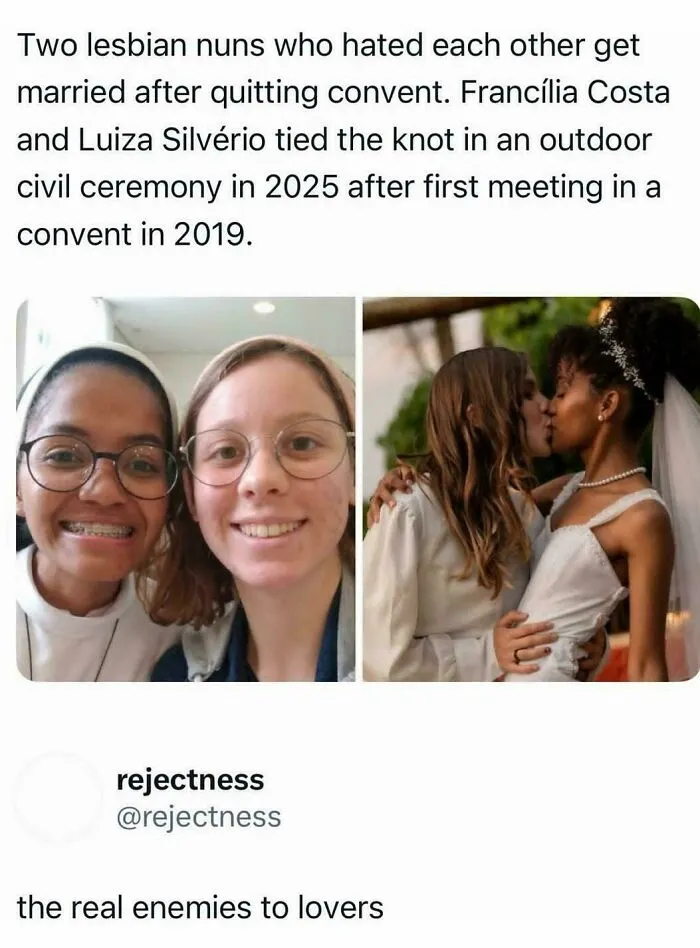 Two Lesbian Nuns Who Hated Each Other Get Married After Quitting Convent