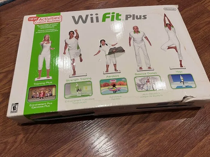 Wii Fit Plus game box found in dumpster diving finds collection