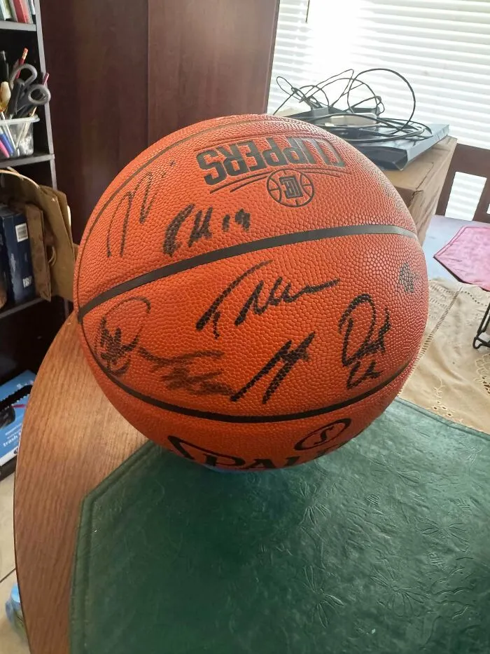 Autographed basketball with Clippers logo discovered dumpster diving
