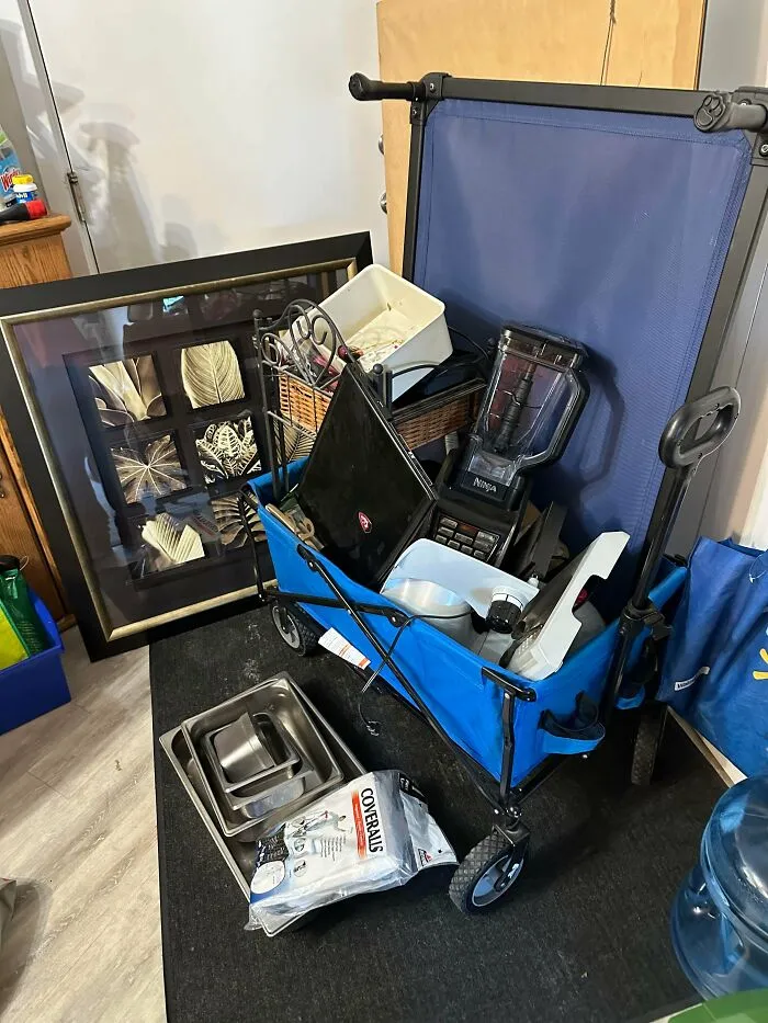 Dumpster diving haul includes household items and kitchenware