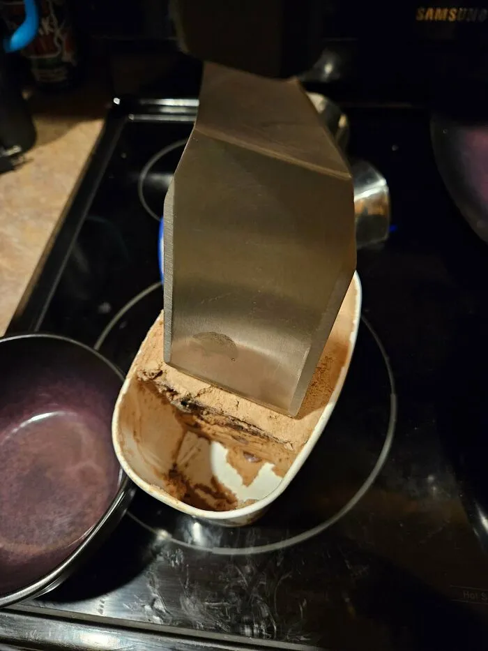 Use A Metal Spatula To Easily Scoop Icecream