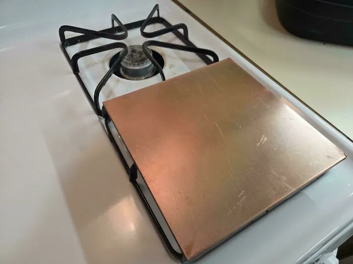 This Is A Five Pound Plate Of Solid Copper That I Bought From A Local Metal Supplier And It Solved My Tiny Stove Hob Problem