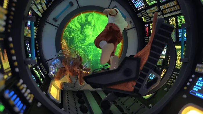 A detailed futuristic book nook depicting an astronaut inside a spaceship control room
