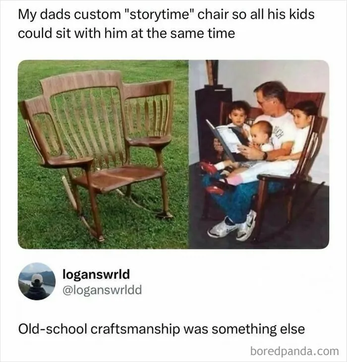 Vintage custom wooden storytime chair fitting multiple kids wild memes