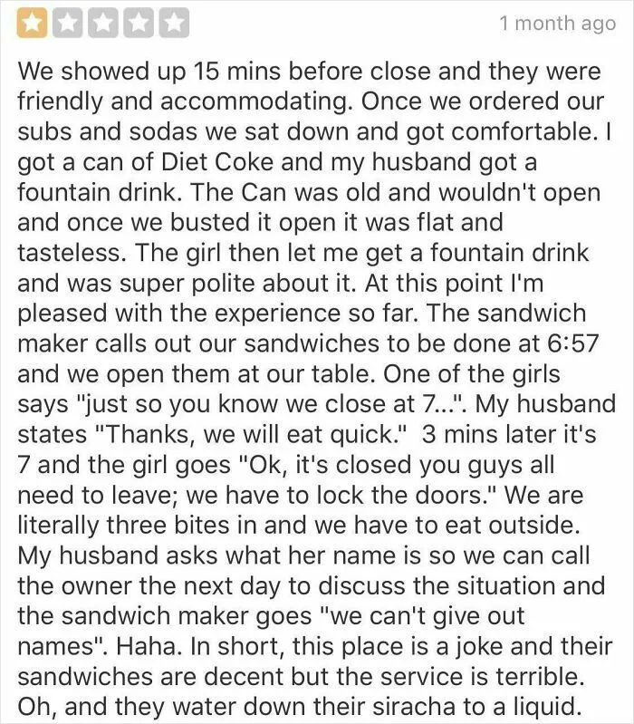 Just A Mom And Pop Sandwich Shop Thinking They Can Close Whenever They Want