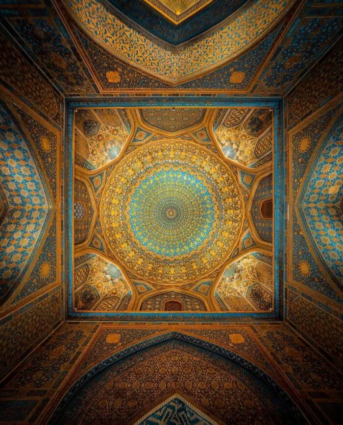 Intricately detailed ceiling pattern representing classic architectural masterpieces.