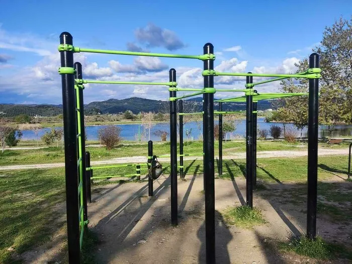 An outdoor workout area showcasing frugal tips for free fitness alternatives
