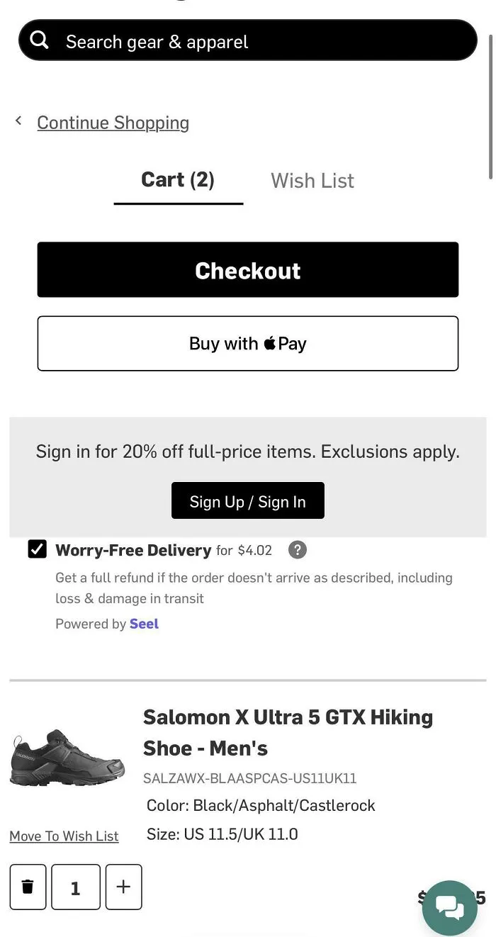 An online shopping cart checkout screen illustrating frugal tips for online purchases.