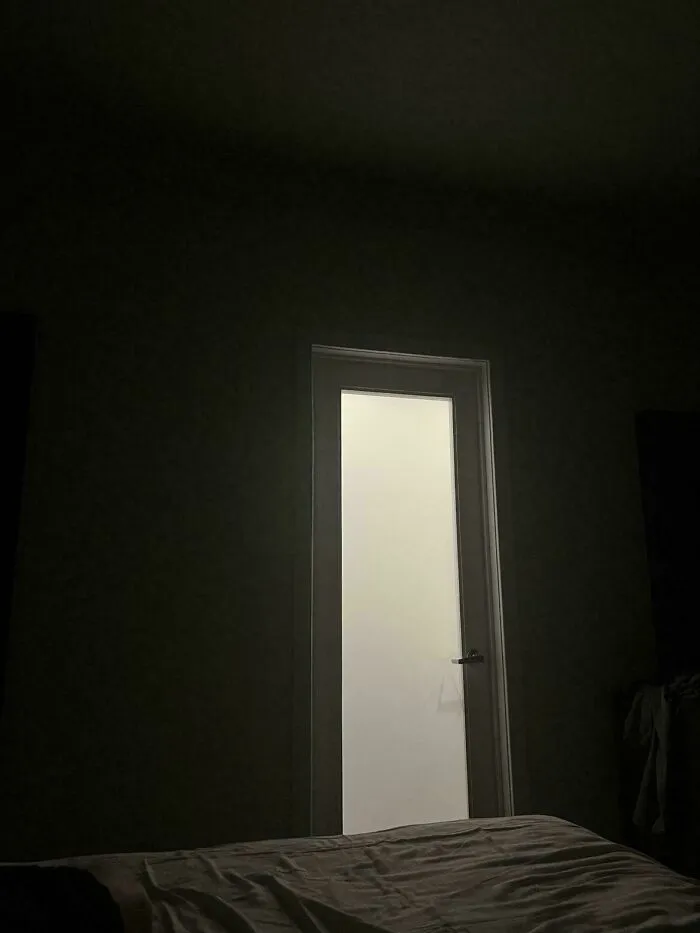 Light From Bathroom At 3am In A Hotel Room. Why Can’t It Be A Solid Door