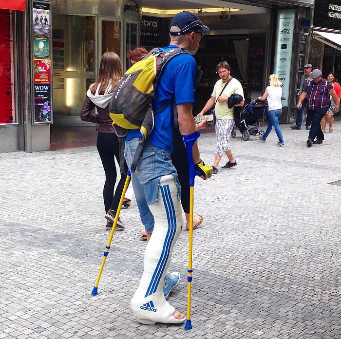 Man With An Adidas Cast