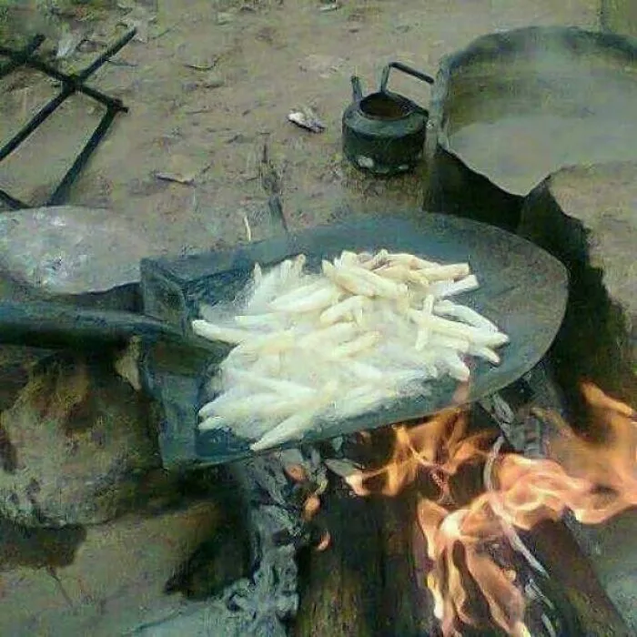 Trying To Make Fries On Camping, No Frying Pan Though