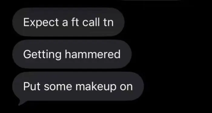 Text messages showing the audacity of a man telling a woman to put makeup on for a FaceTime call