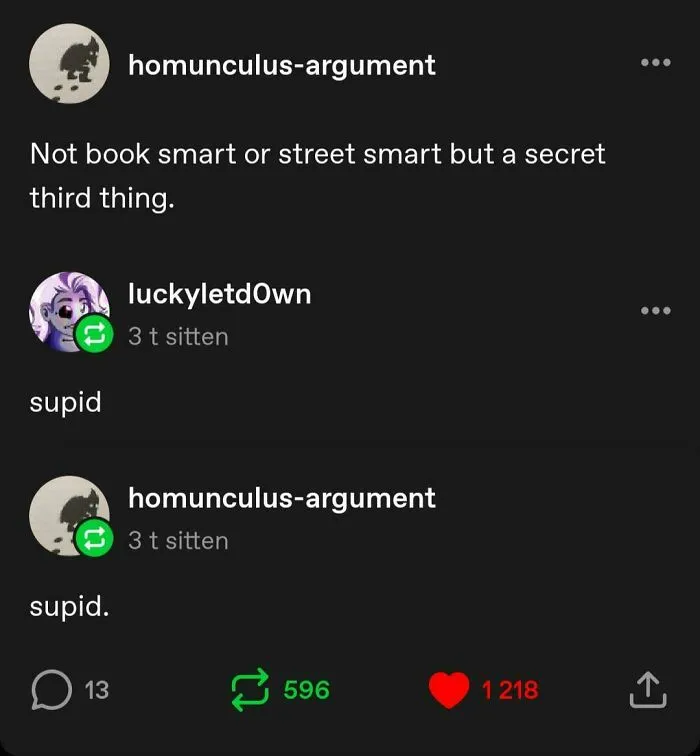 Funny and random post from Tumblr about being neither book smart nor street smart.