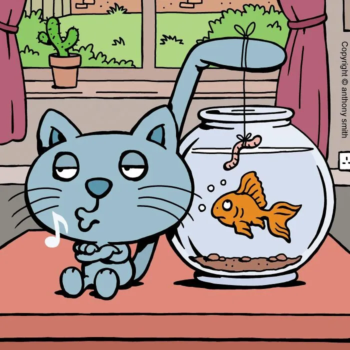 ‘Cattitude’: 30 New Funny Comics By This Artist Showcasing Daily Struggles In A Cat’s Life