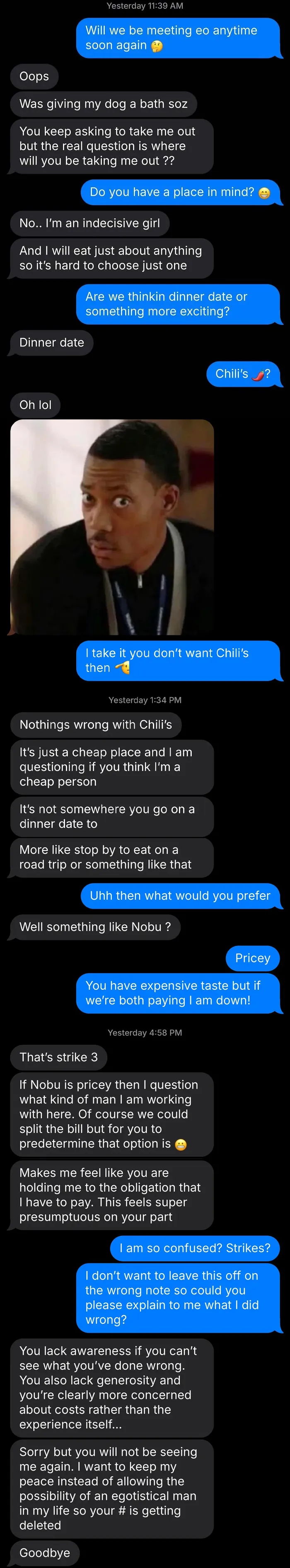 Girl Completely Flips Out On Me For Asking To Split The Bill At Nobu
