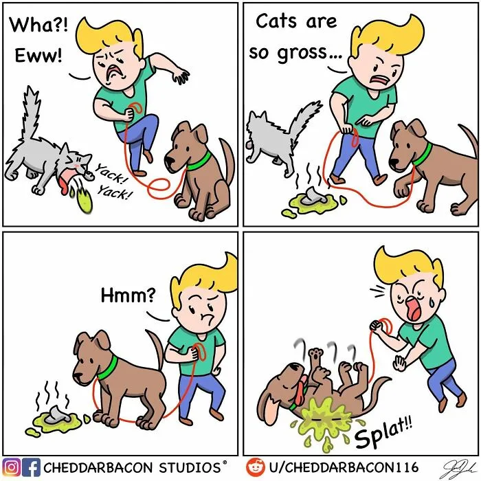 From Cats To Pop Culture: 23 New Comics With Unexpectedly Funny Punchlines By ‘Cheddar Bacon Studios’