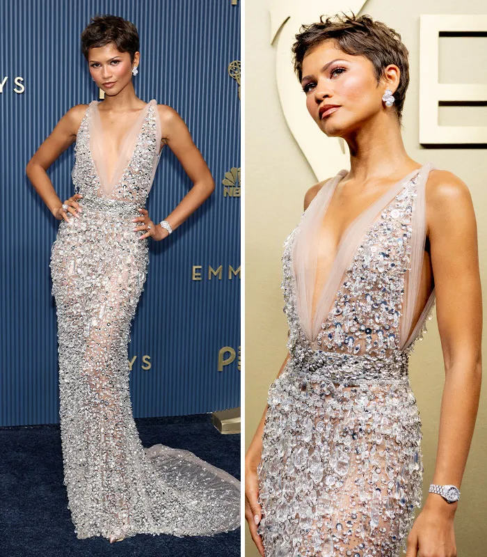 Zendaya Rocked A Sheer Prada Dress And A New Pixie Cut