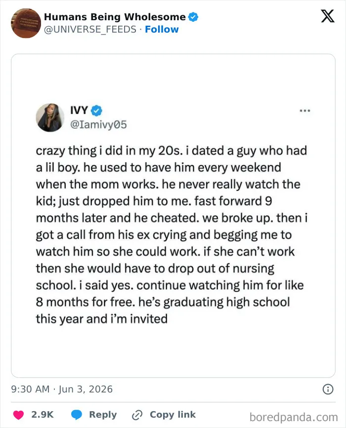 Woman shares story of caring for her ex's son for months, celebrating his high school graduation