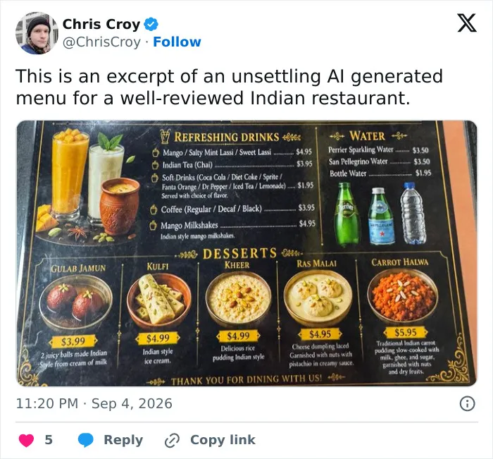 61 Restaurants Promote Their Food With AI Images That Leave Customers Seriously Confused