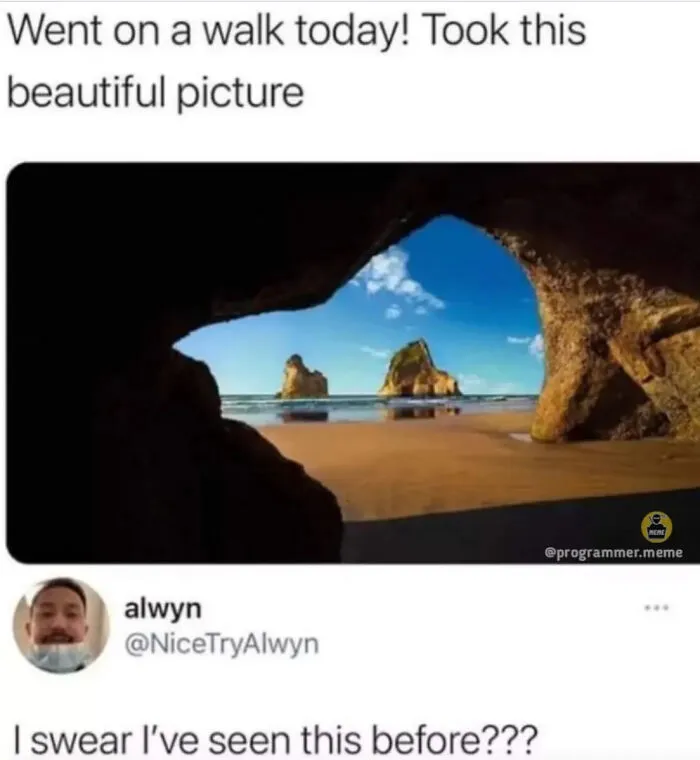 Programmers meme about recognizing a familiar coding error image