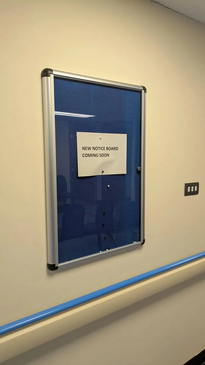 This Notice Board Has A Notice On It About A New Notice Board