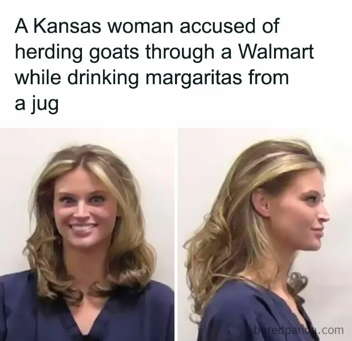 Mugshots of Kansas woman accused of herding goats through Walmart while drinking margaritas